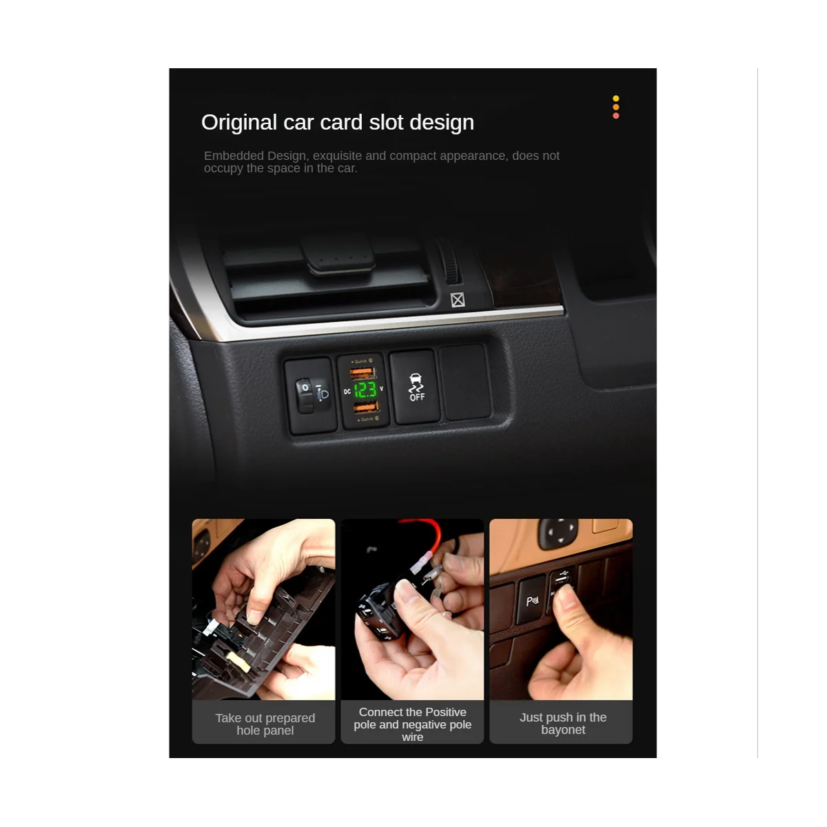 QC3.0 автомобильное зарядное устройство с двумя USB-портами зеленая фотография