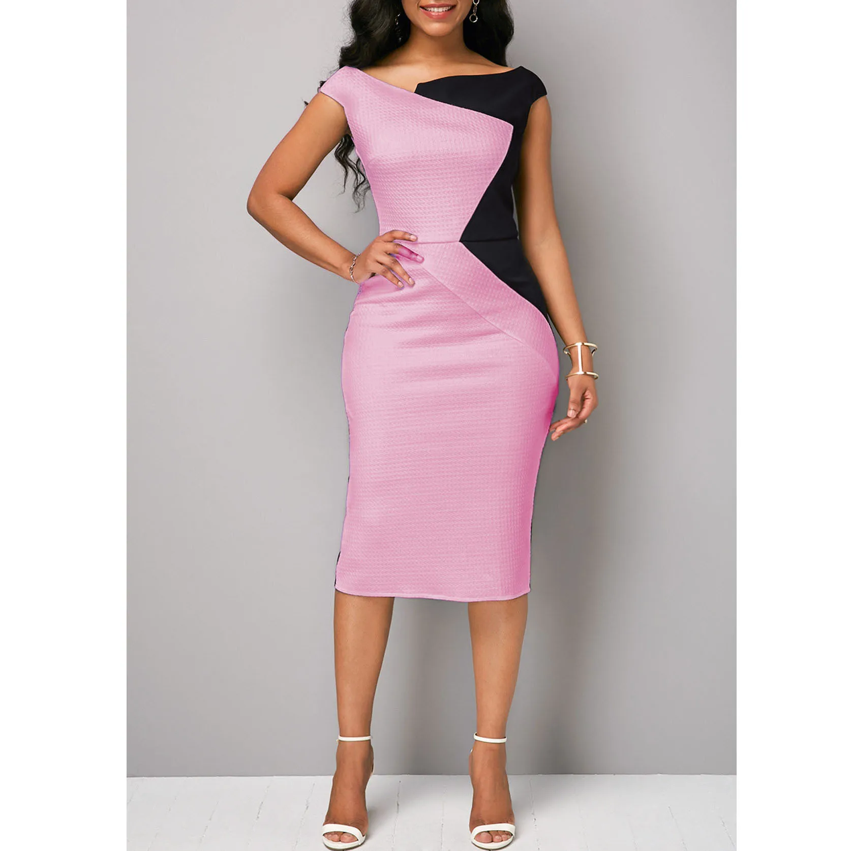 

Новые весенние товары, женская одежда с круглым вырезом, разноцветные разрезы, без потертостей, профессиональное платье с запахом