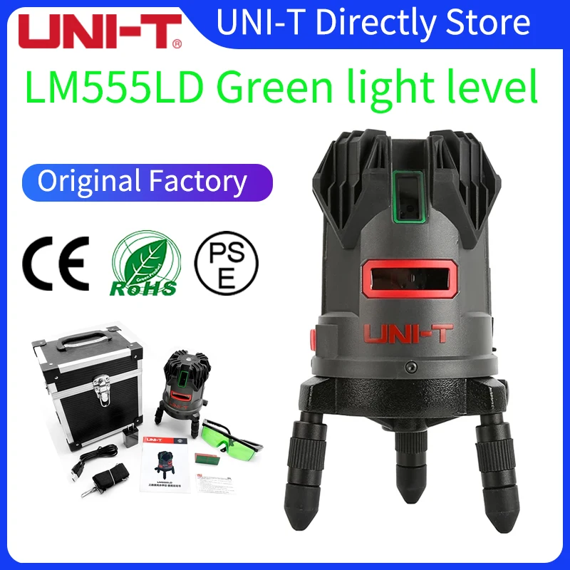 

UNI-T LM555LD зеленый лазерный уровень высокой интенсивности IP54 Водонепроницаемый и пыленепроницаемый пять секторов лазера и диагональный низ