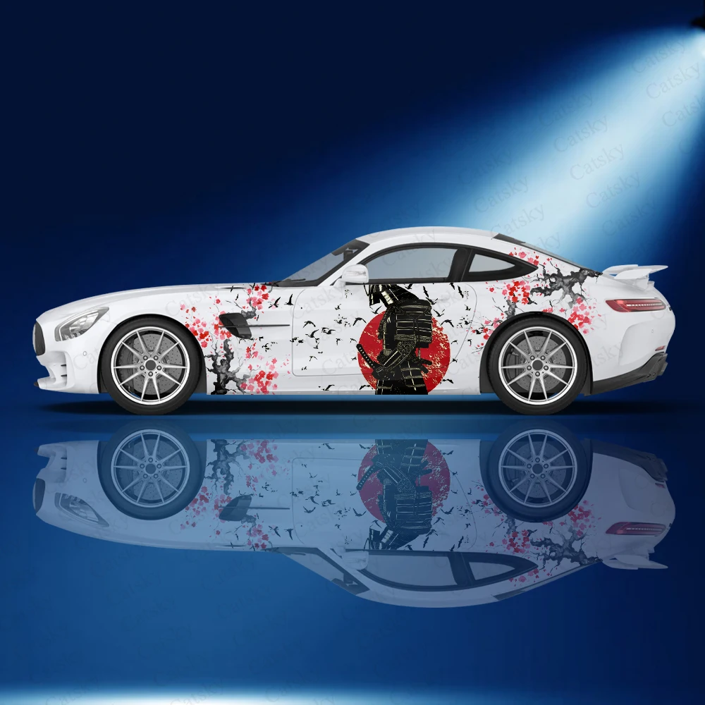 

Японская чернильная картина самурайского цветка сливы, автомобильная наклейка, виниловая пленка для боковой графики, модифицированные автомобильные детали, автомобильная наклейка, индивидуальная картина «сделай сам»