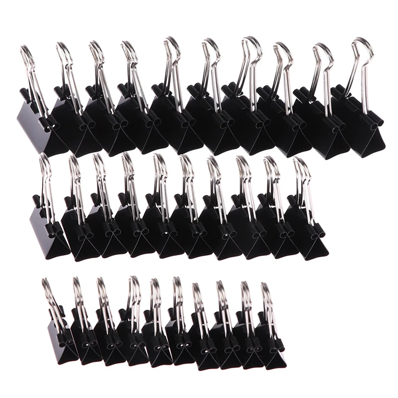 

10pcs/lot Black Metal Binder Clips 19mm/ 25mm/ 32mm Notes Letter Paper Clip Office Supplies Binding Securing Clips