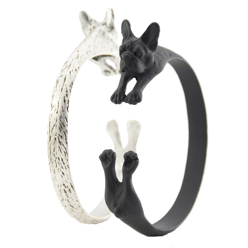 Винтажные милые Французские бульдоги и такса Мопсы браслет с собаками браслеты