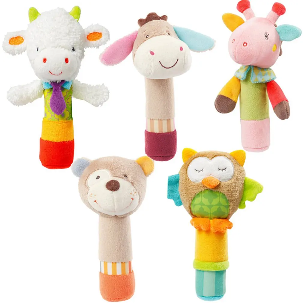

Newborn baby Toy Rattle Hanging Plush Lovely Cartoon Animal Bell Newborn Stroller 0-12 months Baby teether Toys New Year gift