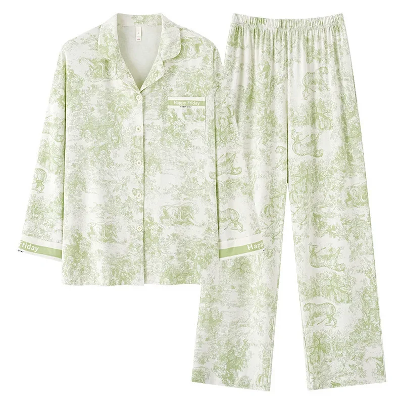 Antibacterial Xinjiang Cotton Long Sleeve Pajamas High-End Feel Couple Sleepwear Home Clothes For Men And Women In Winter