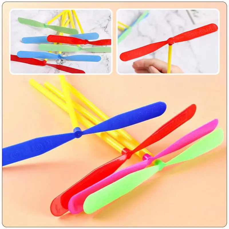 

40Pcs Novelty Plastic Bamboo Dragonfly Propeller Baby Kids Outdoor Toy Tradition Nostalgic Toys Flying Arrows (Random Color)