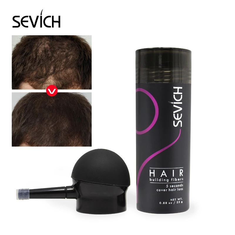 

Sevich Hair Building Powder Set 25g Keratin Extension Powder Black Hair Regrowth Fiber Spray with Applicator Hair Loss Product