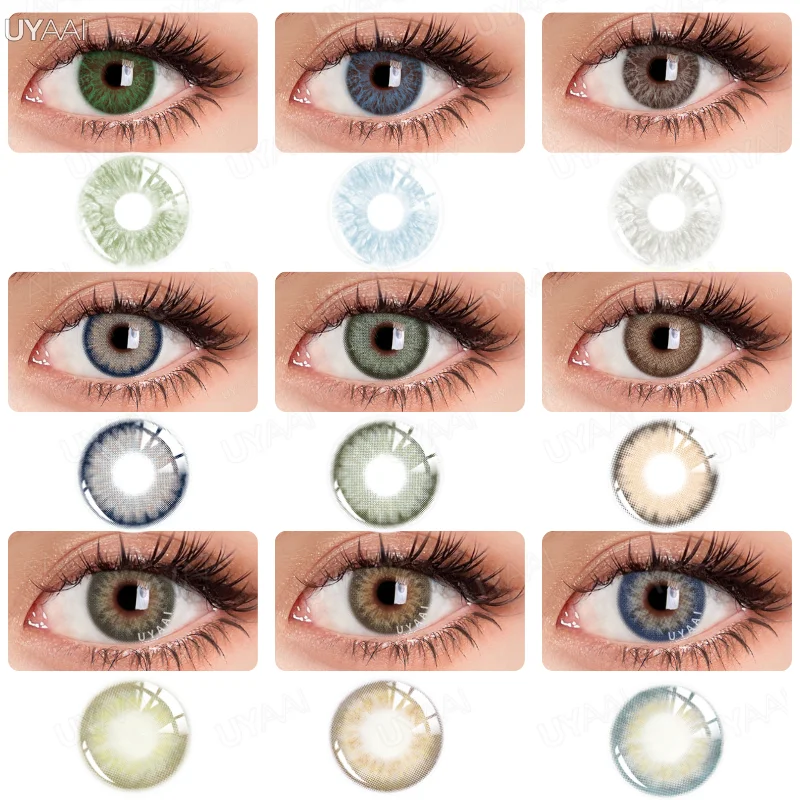 

UYAAI 1Pair Taylor DNA Colored Contact Lenses Colorful Beauty Cosmetic Contacts Natural Color Lens Eye Contact Blue Lenses