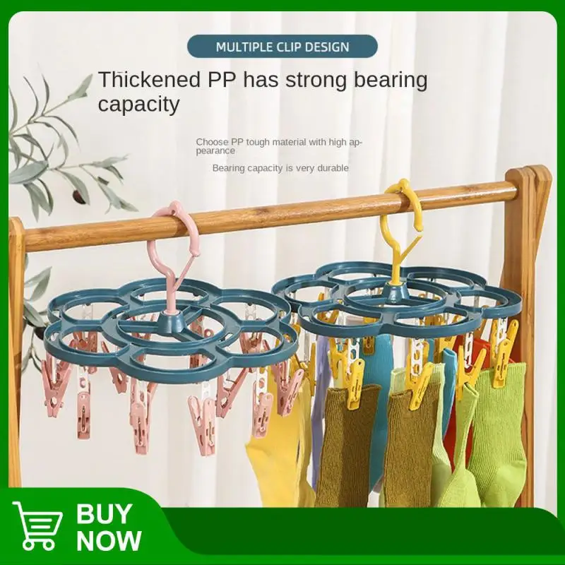 

Пластиковая вешалка для сушки одежды с поворотом на 360 градусов, пластиковая вешалка для сушки, ветрозащитный Органайзер с 16 зажимами, Прочн...