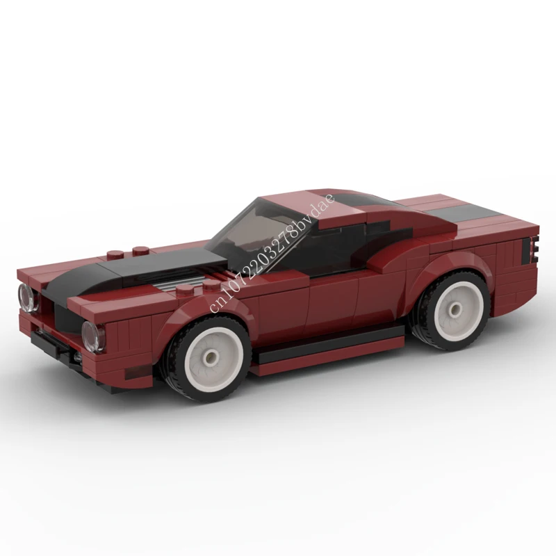 

189 шт., Детский конструктор MOC Speed Champion Dark Red SC Plymouth SportsCar