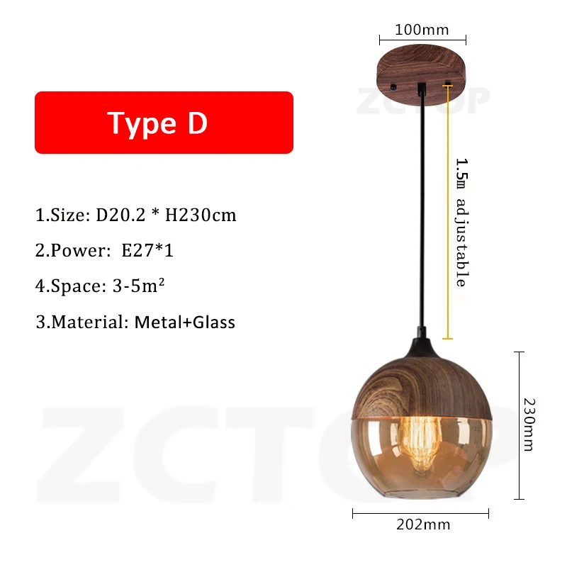 

Ретро подвесной светильник ZCTOP