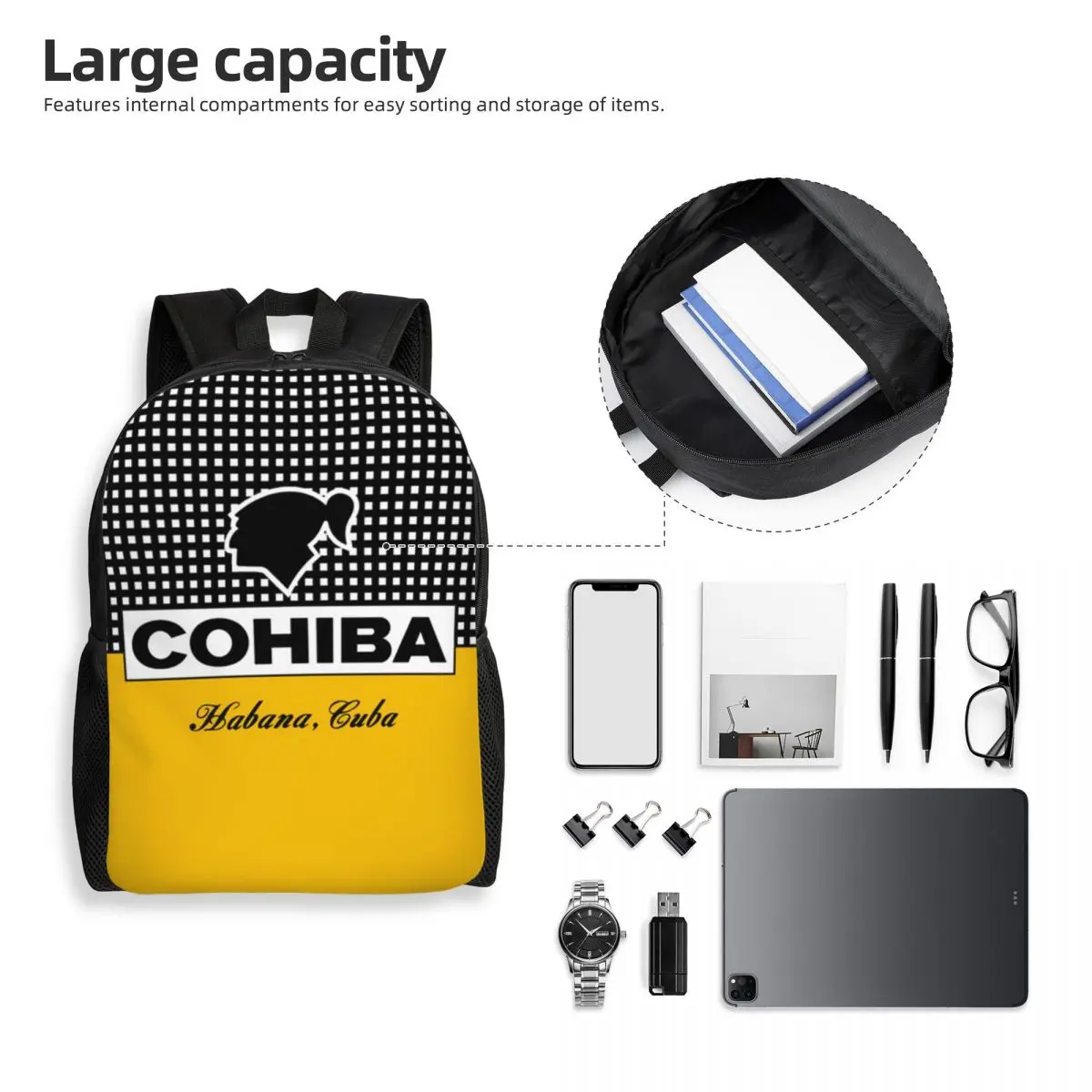 Индивидуальный рюкзак Cohiba из кубинской кожи для мужчин и женщин школьный ранец