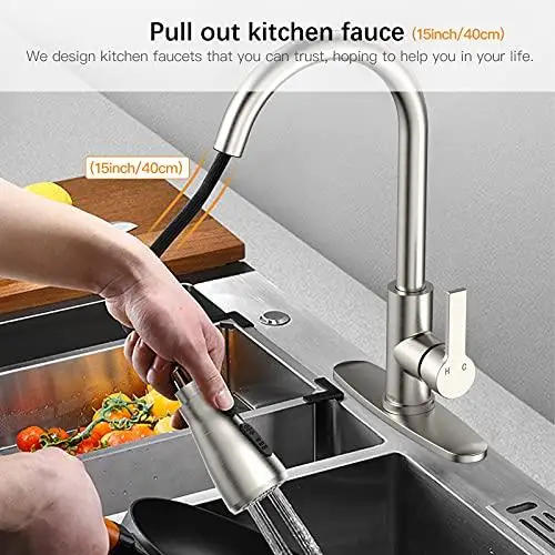 

Kitchen Faucet Sink Faucet Brushed Nickel Kitchen Faucet with Pull Down Sprayer Faucet for Kitchen Sink