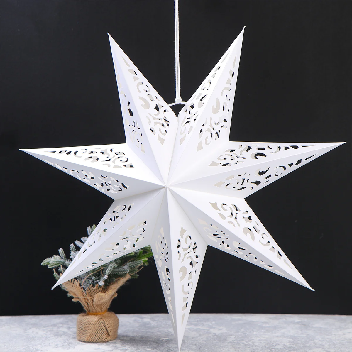 

Star Paper Lantern Light Lamp Cover Hanging Lanterns Shade Christmas Lampshade Stars Shaped Hollow Out Party Lights Ceiling