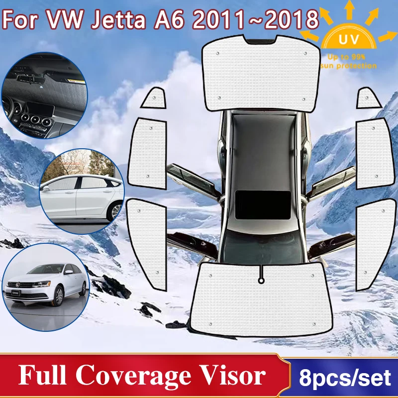 

Car Full Coverage Sunshades For Volkswagen VW Jetta 6 A6 Mk6 Accessories 2011~2018 Windshield Windows Shaby Visor 2012 2013 2014