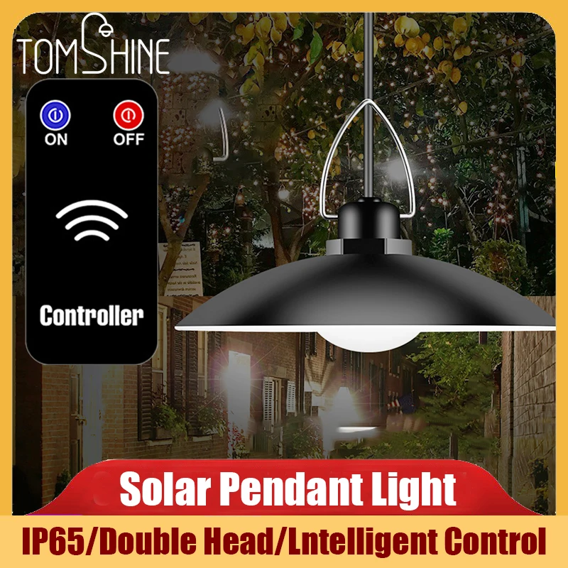 

IP65 Waterproof Double Head Solar Pendant Light Outdoor Indoor Solar Lamp With Cable Suitable for courtyard, garden, indoor etc,