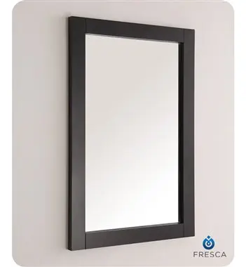 

20" Black Traditional Bathroom Mirror