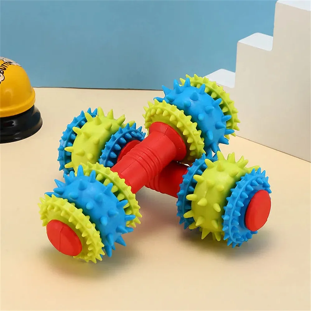 

New Pet Toys, Dog Chew Toys, Bite-resistant, Tooth-cleaning, Barbell, Grinding Bar, Interactive Training and Boredom Relief.