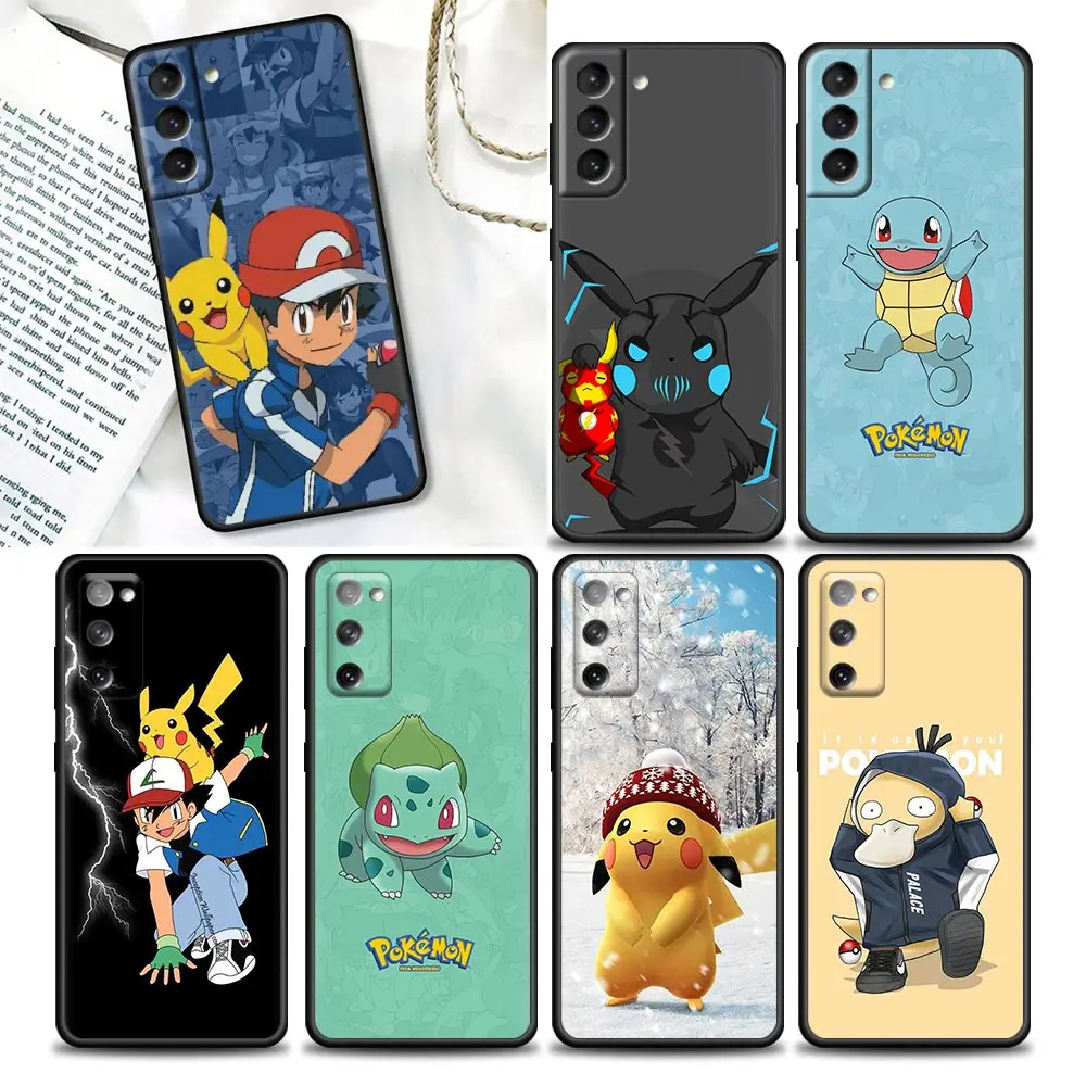 

Japanese Anime Pikachu Phone Case for Samsung Galaxy S7 S8 S9 S10e S21 S20 Fe Plus Ultra 5G Soft Silicone Case Pikachu