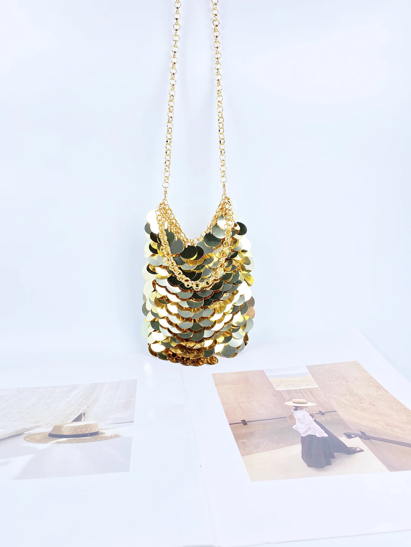 Металлическая Расшитая Блестками И Матовая Рыбья Чешуя Женская Модная Сумка