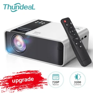 ThundeaL Мини-проектор для смартфона TD90 мультиэкранная версия HD 1280 x 720P пикселей LED проектор для дома 3D кинопроектор Новогодний проектор большой экран Яркость 3200 люмен Поддержка телефон AndroidIOS