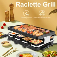 Korean BBQ Table Grill Electric Grill Indoor Cheese Raclette For Person Non-Stick Surface Temperature Control Dishwasher Safe