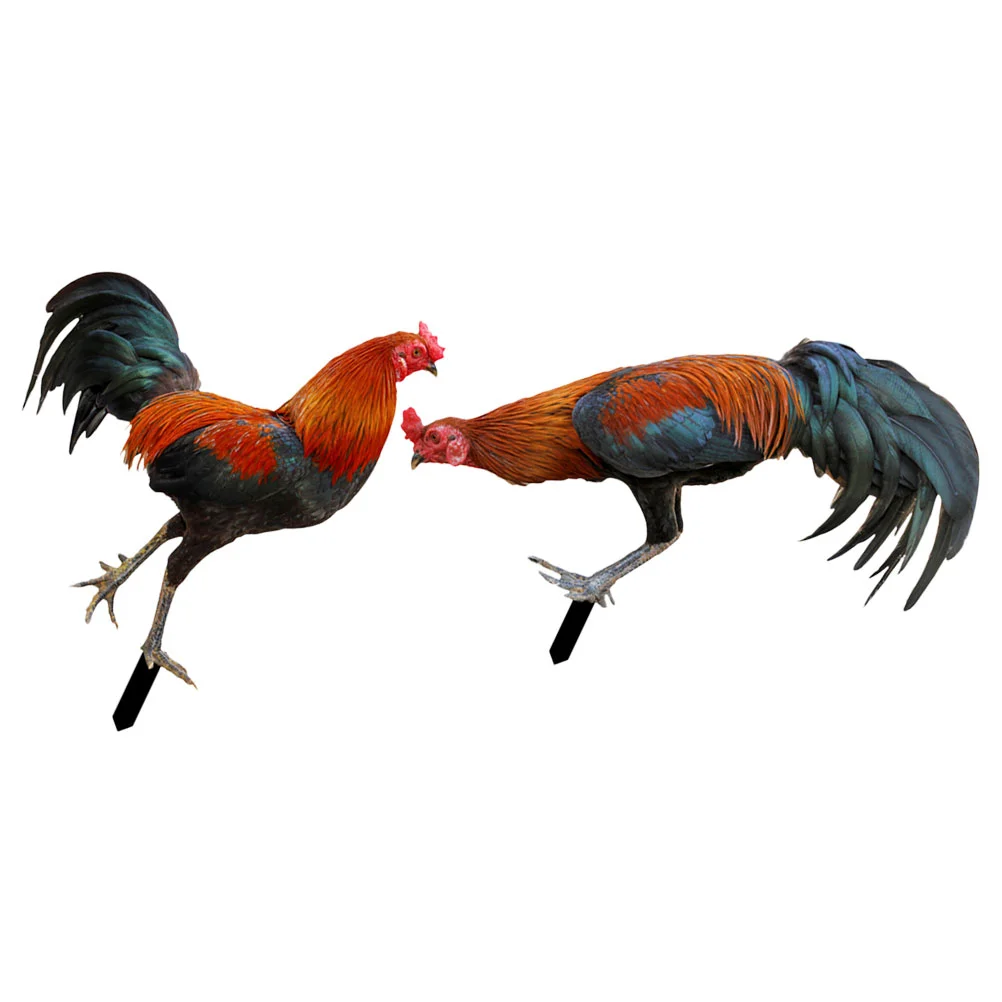 

2Pcs Acrylic Chicken Stake Garden Stakes Decorative Yard Chicken Ornaments