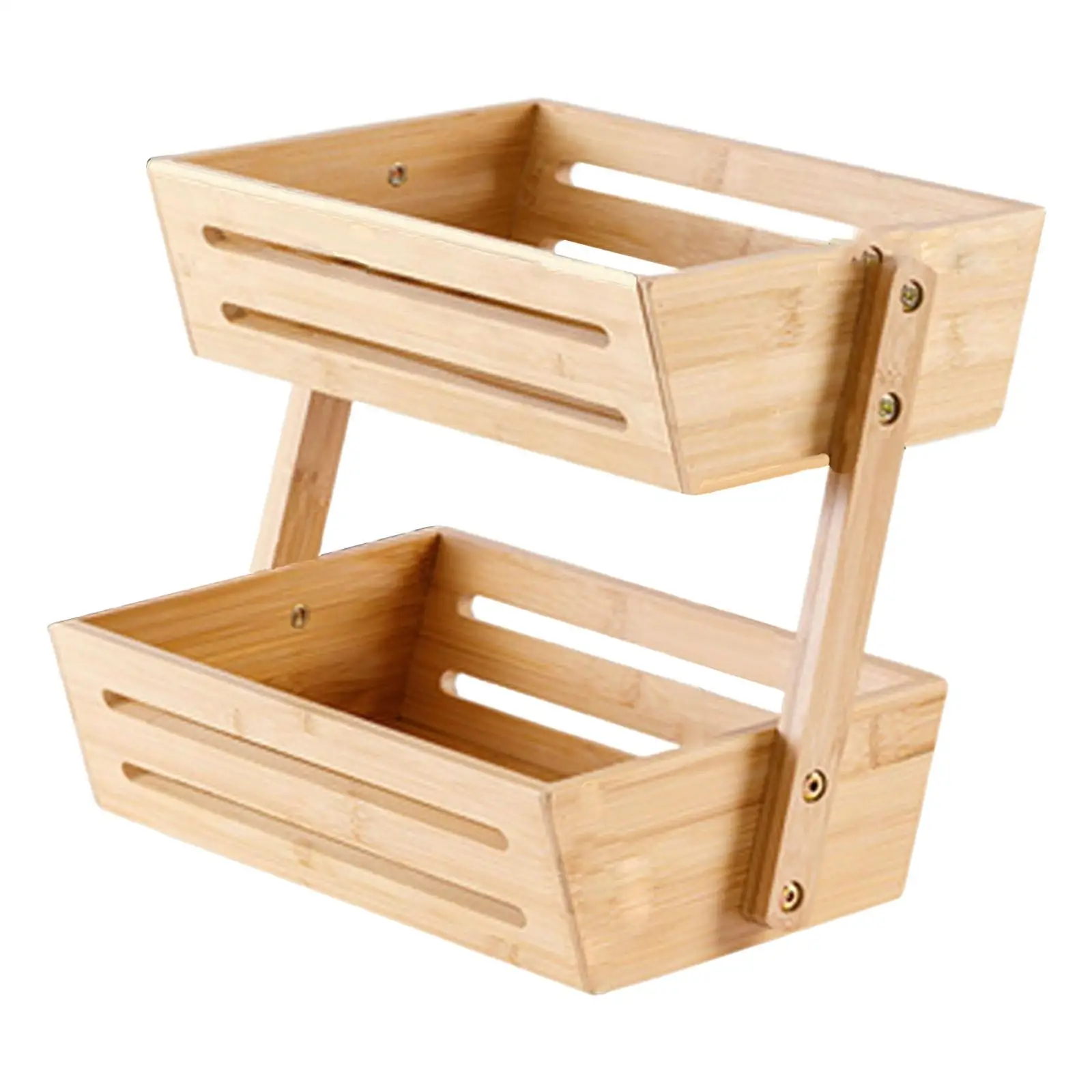 

Bamboo Fruit Storage Basket Kitchen Countertop Rack Container Fruit Holder Serving Tray for Banana Lemon Snacks Vegetable Orange