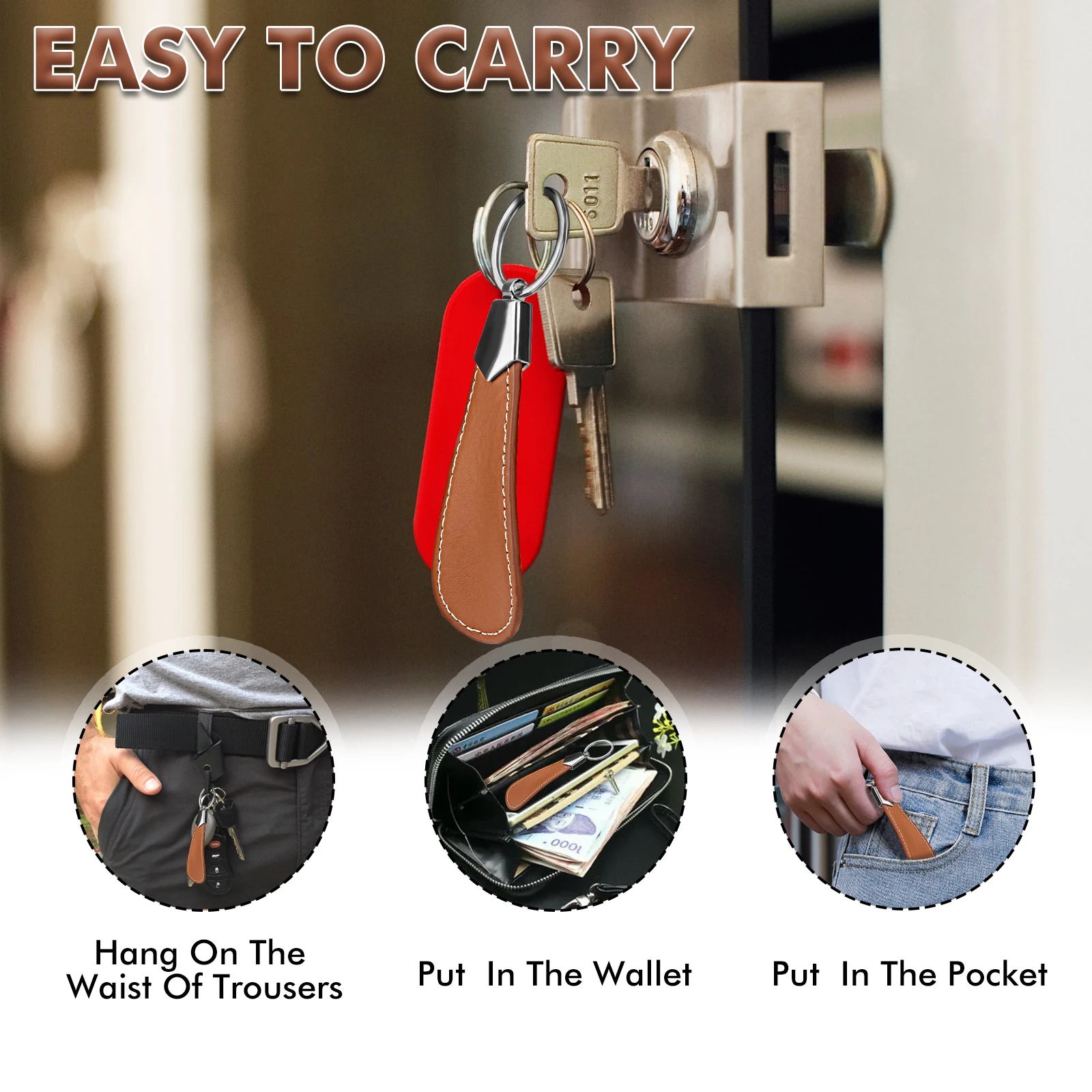 Портативный прочный металлический рожок для обуви из нержавеющей стали с ручкой