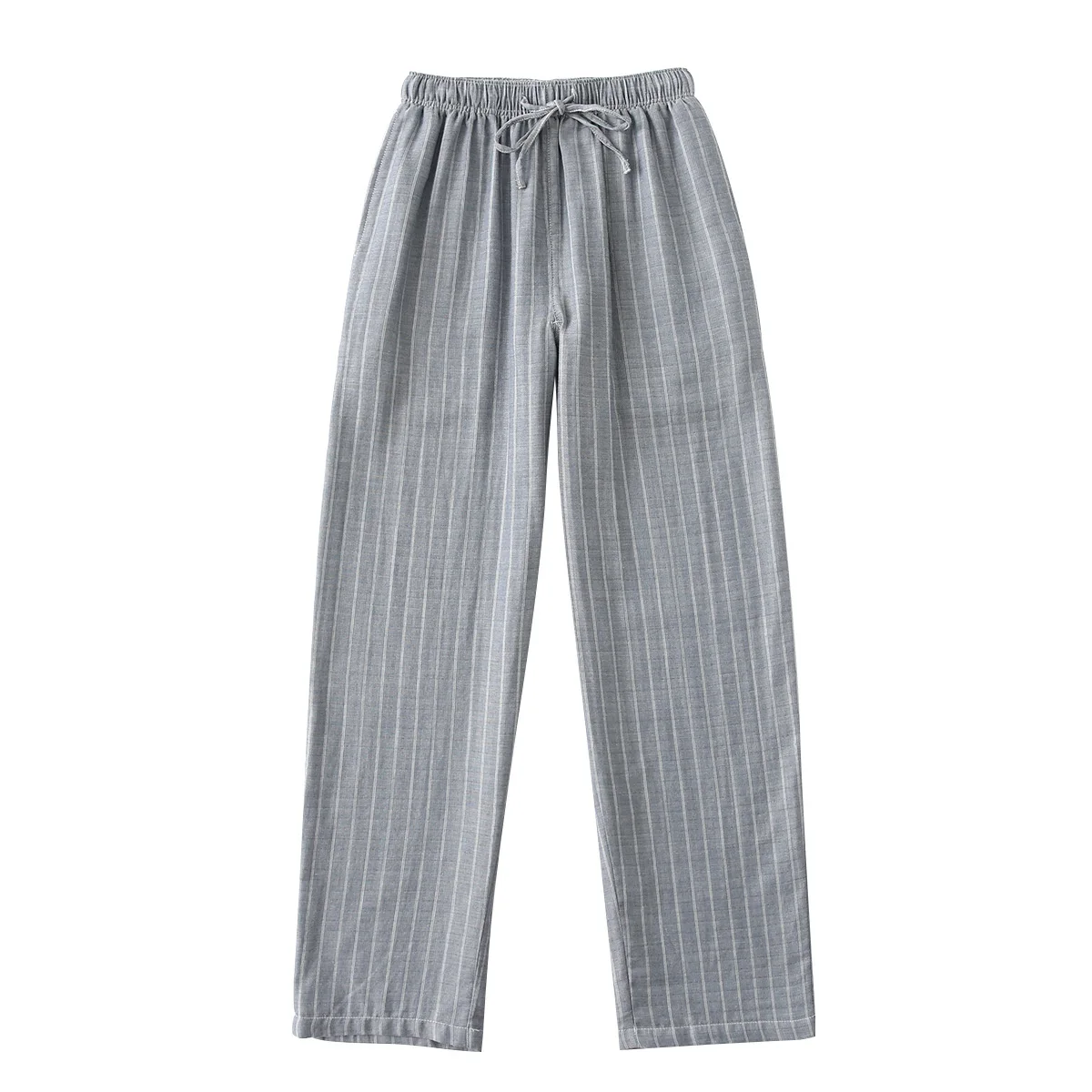 Summer Couple Pajamas Pure Cotton Double-layer Home Service Cotton Men's Pajamas Men's Models Thin Breathable and Soft Trousers