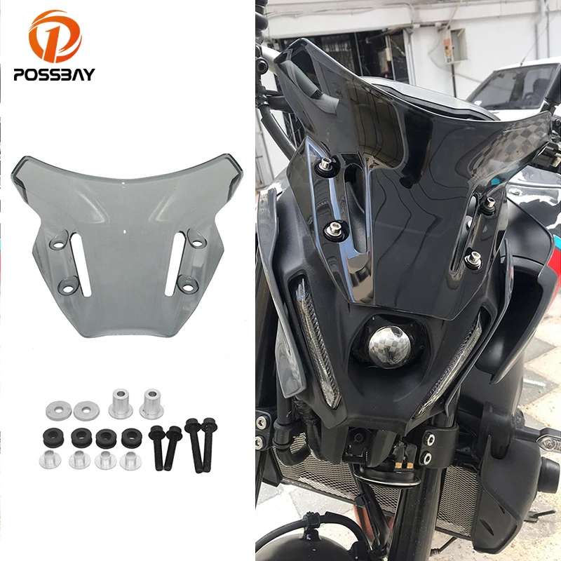 

Motorcycle Windshield Grey Lens Windscreen for Yamaha MT-09 FZ-09 MT09 FZ09 2021 2022 Motorbike Wind Deflectors Rotector Cover