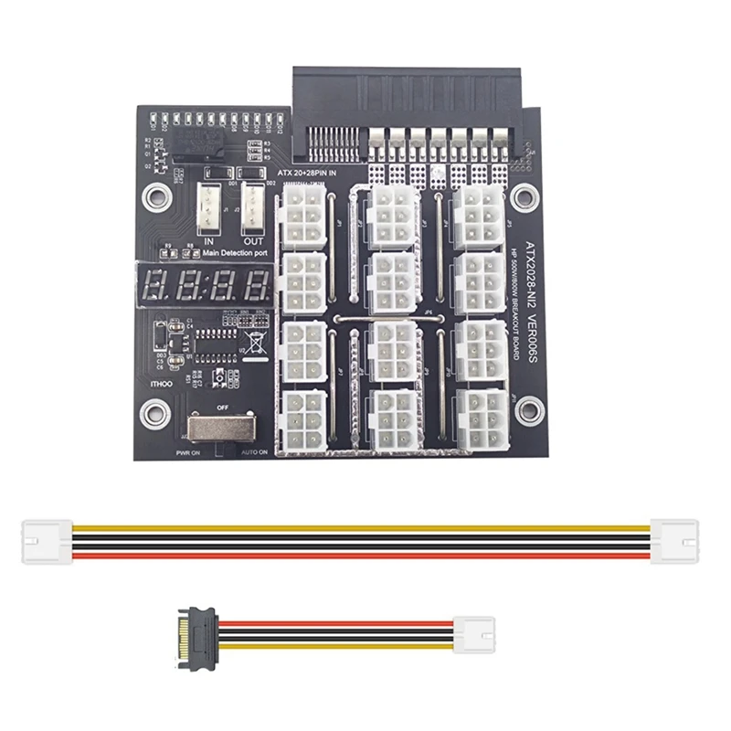 

Mining Breakout Board 12 Port 6Pin Connector Power Module for HP 500W 800W 1400W 1600W PSU for GPU Graphics Card