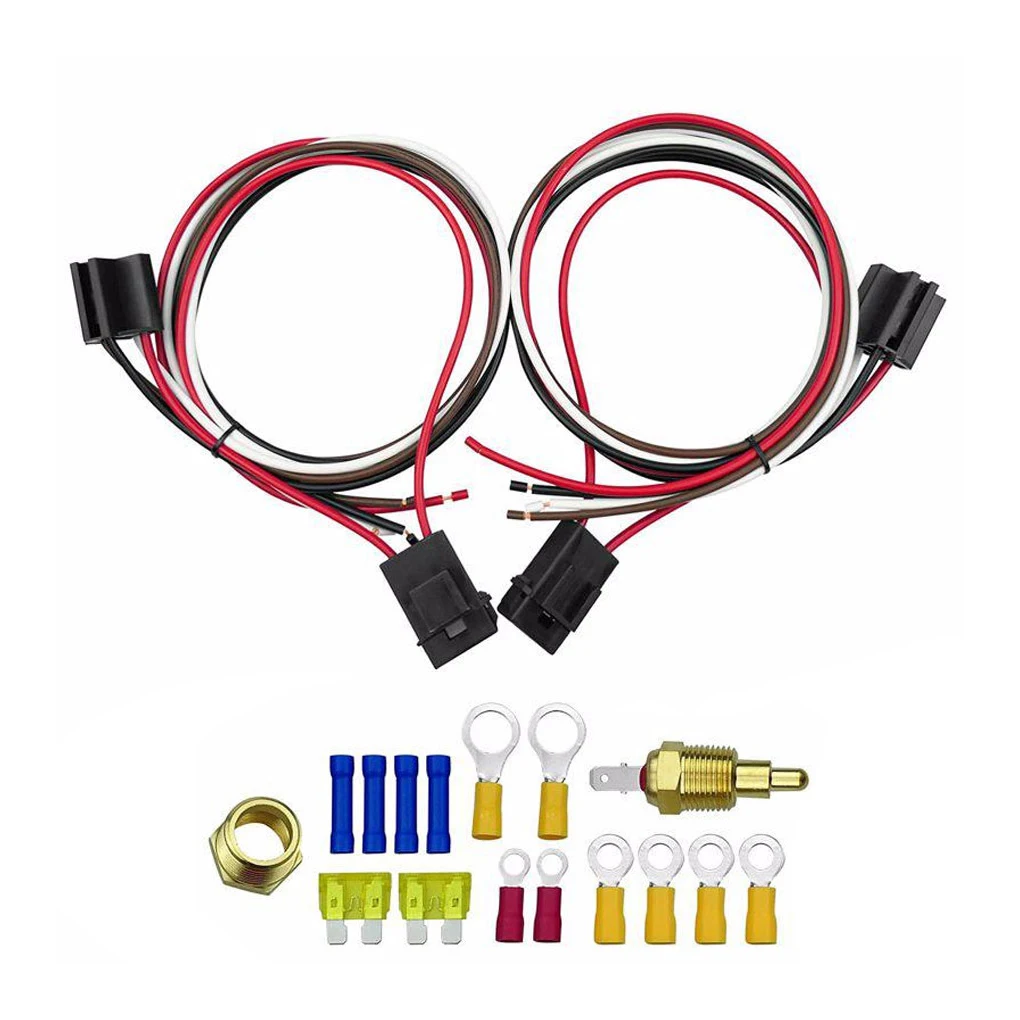 

Auto Dual Cooling Fan Relay Kit Portable Universal Detachable Repairing Upgrading Automotive Cooler Switch Accessories