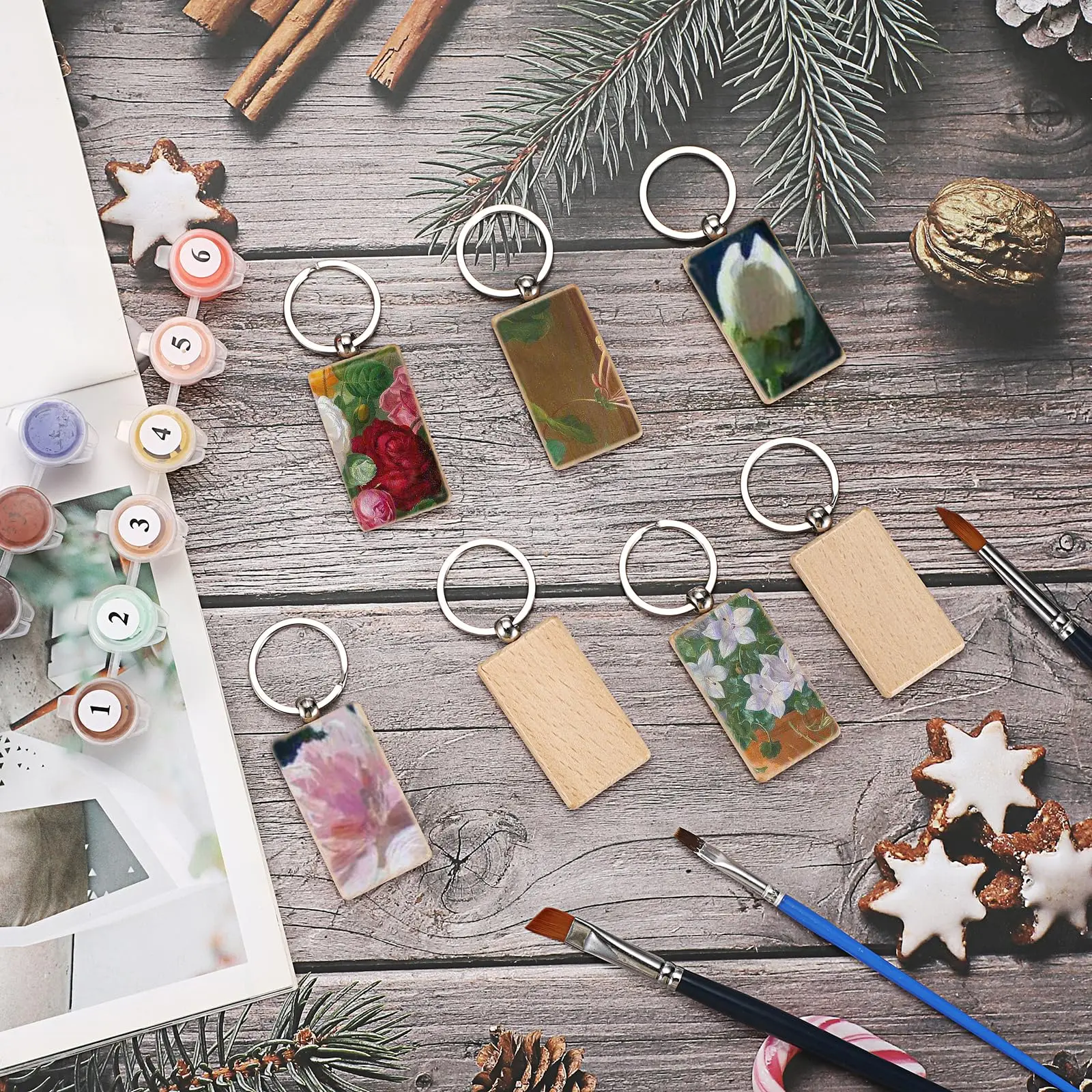 100шт незавершенный деревянный брелок заготовки