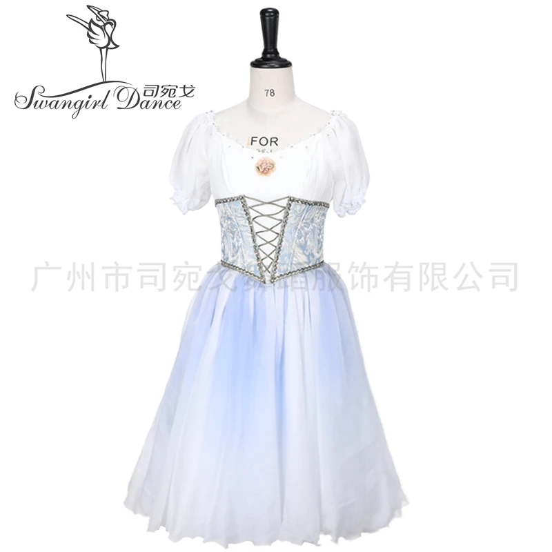

La fille mal gardée Romantic Ballerina Dress Blue Professional Ballet Costumes For Girls BT4138