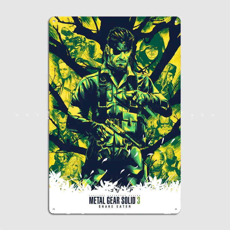 Фото Постер Metal Gear Solid 3 Snake Eater, металлическая табличка, декор для спальни, настенный декор для дома, постеры, украшение для стен в помещении. №2