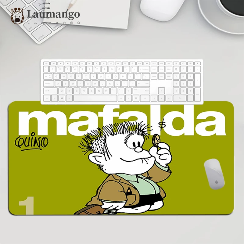

Mafalda Office Tables Rubber Keyboard Large Mouse Pad Ped Anime Mause Gaming Mat Xxl Gamer Girl Computer Desk Mousepad Extended