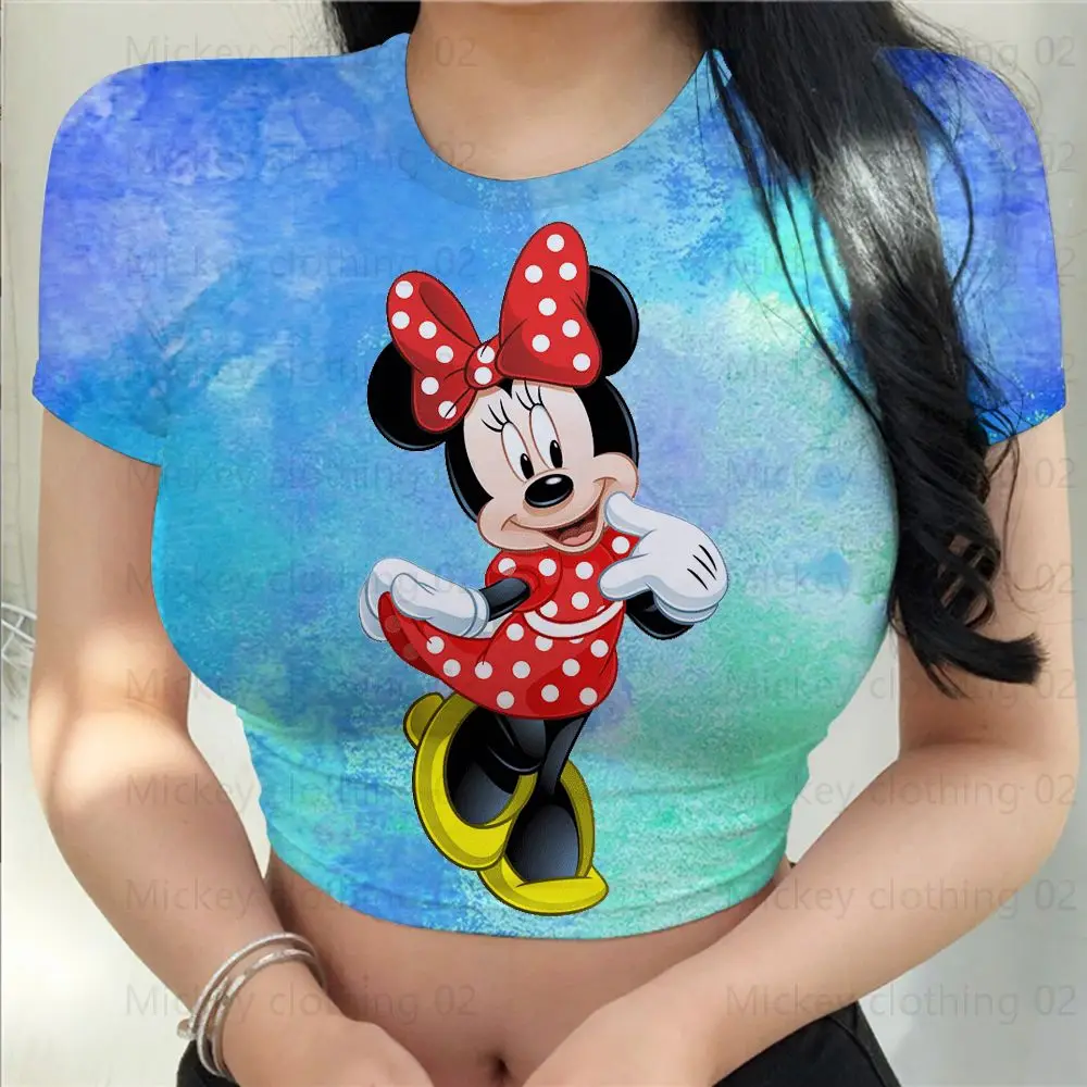

2022 Summer Disney-Mickey And Minnie Women's T-Shirts Y2K Clothes Style Fashion Tops Sexy Corset 3D Printing Cartoon Casual New