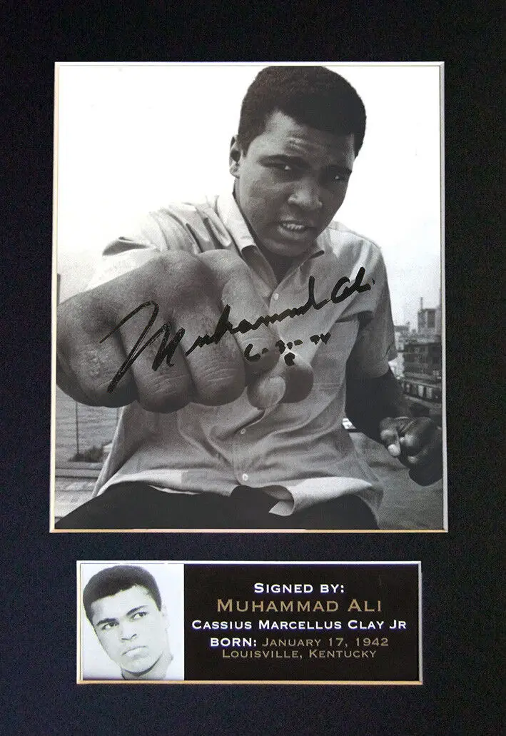 

MUHAMMAD ALI Signed Art Film Print Silk Poster Home Wall Decor 24x36inch