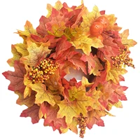 autumn harvest wreath diy fall wreath supplies with pine cone pumpkin maple leaves ornament for indoor outdoor