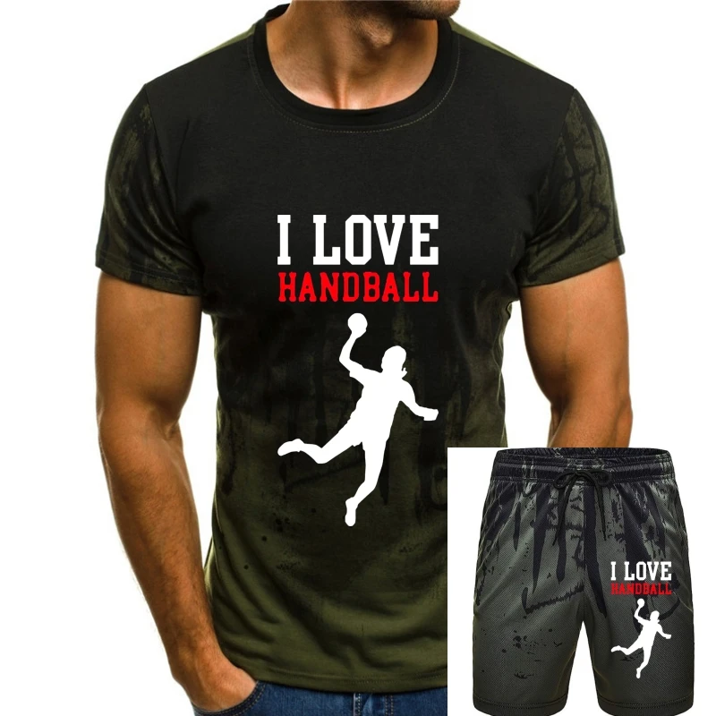 

Мужская модная футболка 2020, футболка с коротким рукавом I Love Handball-Herren, Повседневная футболка