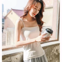 women camisole vest female bottoming outer wear sleeveless top all match sexy black white cami sleeveless tank tops suspenders