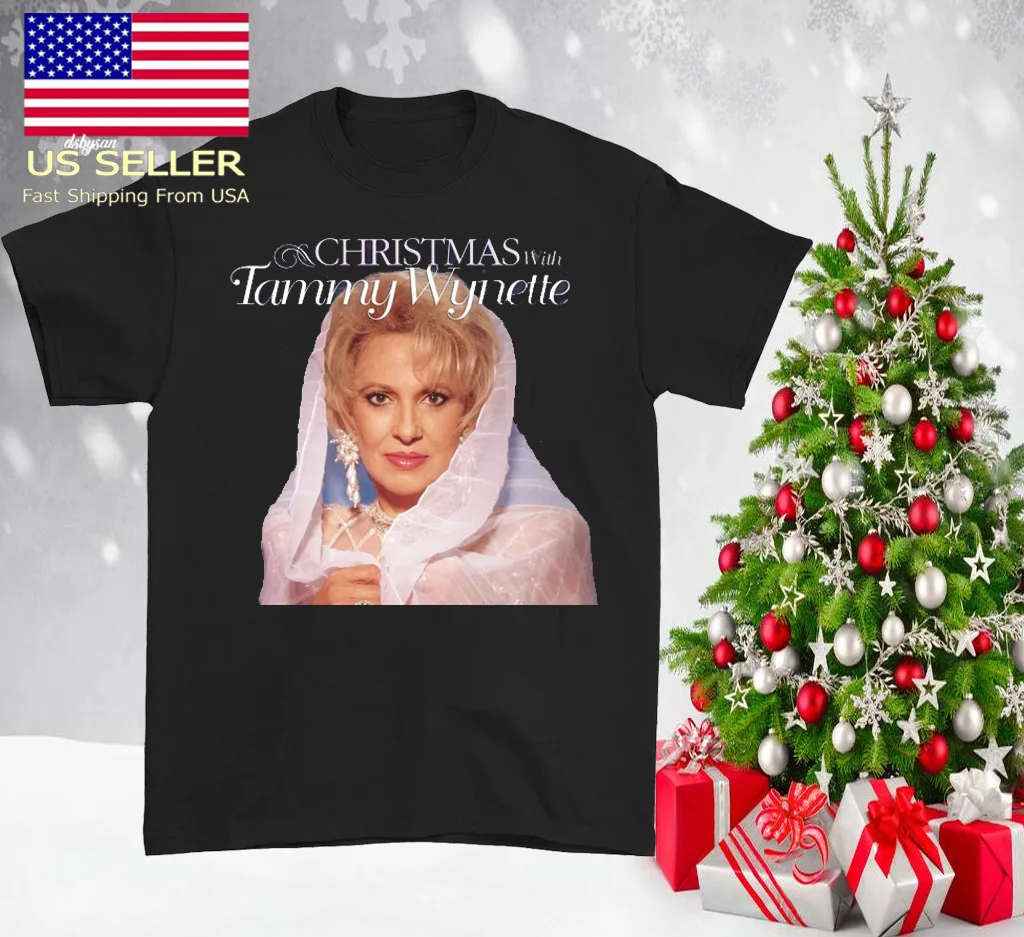 ‎ Черная футболка Christmas With Tammy Wynette унисекс все размеры от S до 5Xl 1F1223