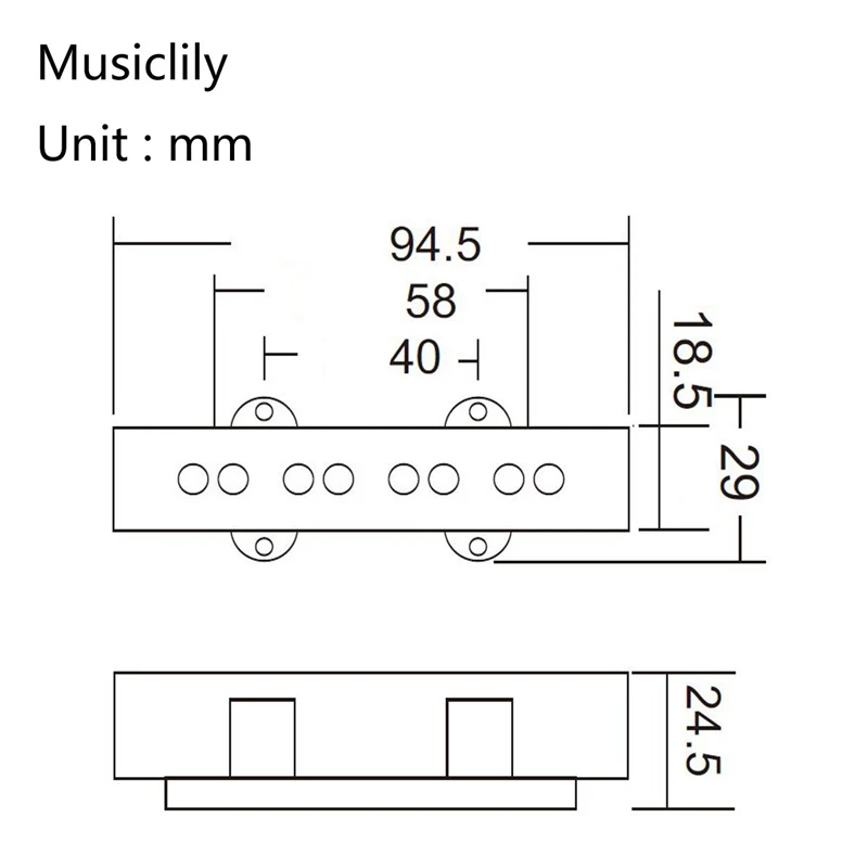 1 комплект Pb P Bass Pickup Humbucker для 4-струнной бас-гитары и Pro Electric Open Type Noiseless Bridge Pic