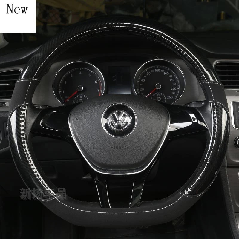 

For Volkswagen Magotan Sagitar LaVida Bora Universal Leather Microfiber Steering Wheel Cover 37\38cm All Models Accessories