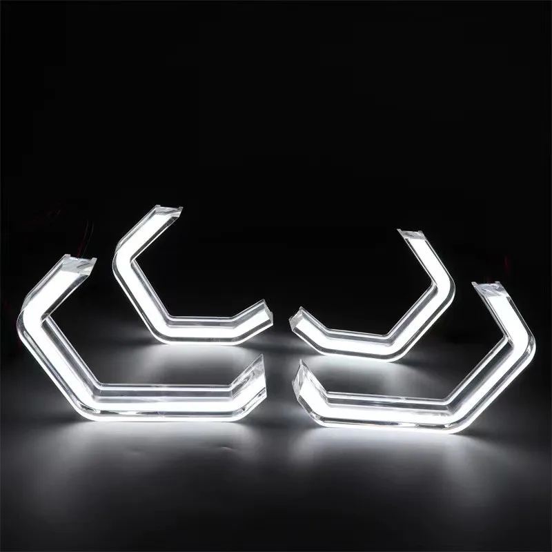 

M3M4 светодиодный Angel Eyes DTM DRL для BMW F10 F30 F31 F32 F34 F01 F02 F80 F82 F83 M2 E46 E90 E60 передние кольца Halo 3D PMMA