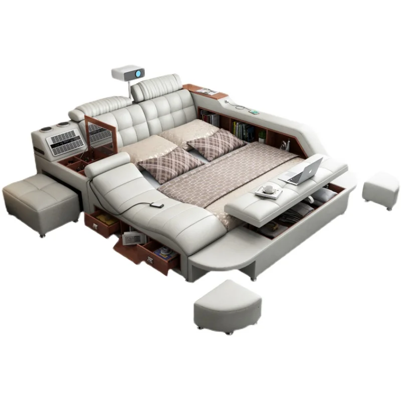 Каркас двуспальной кровати в скандинавском стиле роскошный подголовник