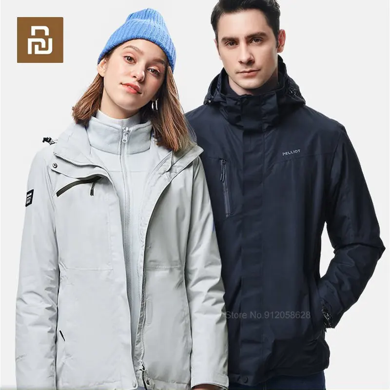 

Youpin PELLIOT 3 in 1 Outdoor Jacket Winter Warm Windproof Waterproof SoftShell Windbreaker Ski Coat Men & Women Heated Clothing