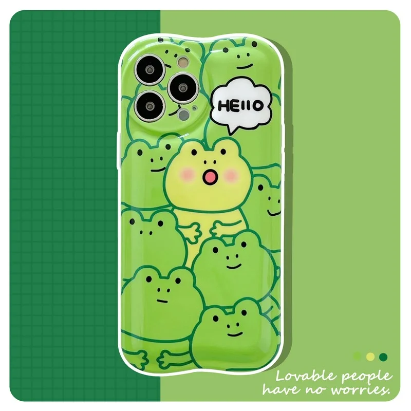 

Irregular Air Bag Cartoon Cute Frog Phone Case Cover for IPhone 11 12 13 Pro X XR XS Max Shockproof Case for IPhone 13 Cases