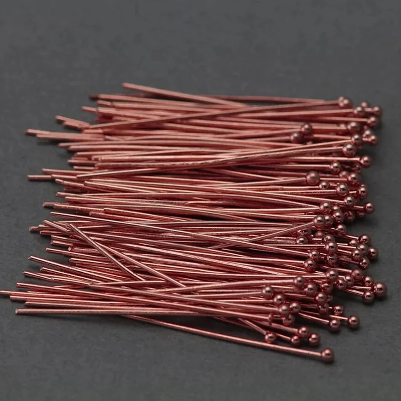 Фото Позолоченные шариковые штифты из розового золота 14K, проволока 24 калибра (0.41/0.5 мм), длина 1/1.5/2 дюйма (25.4/38.1/50.8 мм) для оптового изготовления ювелирных изделий №4