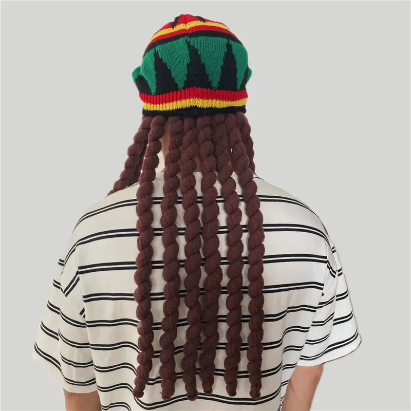 FC6FC6Хип-хоп Дреды в стиле регги Вязаные шапки раста парик мужчины Ямайка Боб Марли